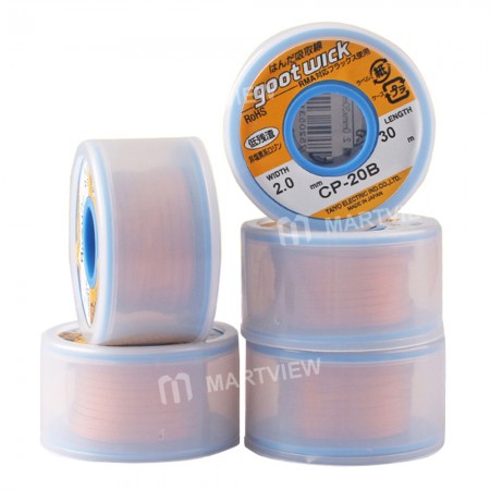 Goot Wick 20M 30M CP-15B CP-20B CP-30B Desoldering Wicks Bulk-Length Spool of RoHs Lead-free Sucking Wire