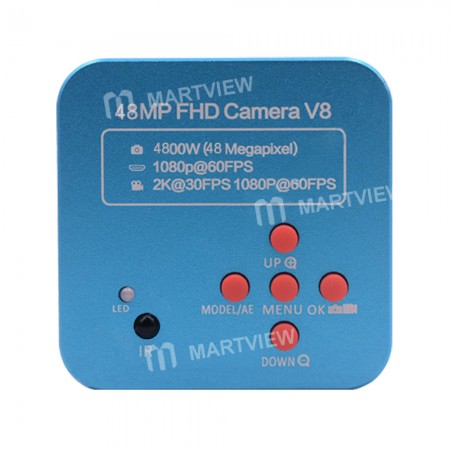 HD 48MP FHD V8 60FPS HDMI USB Industry Video Microscope Camera - Blue
