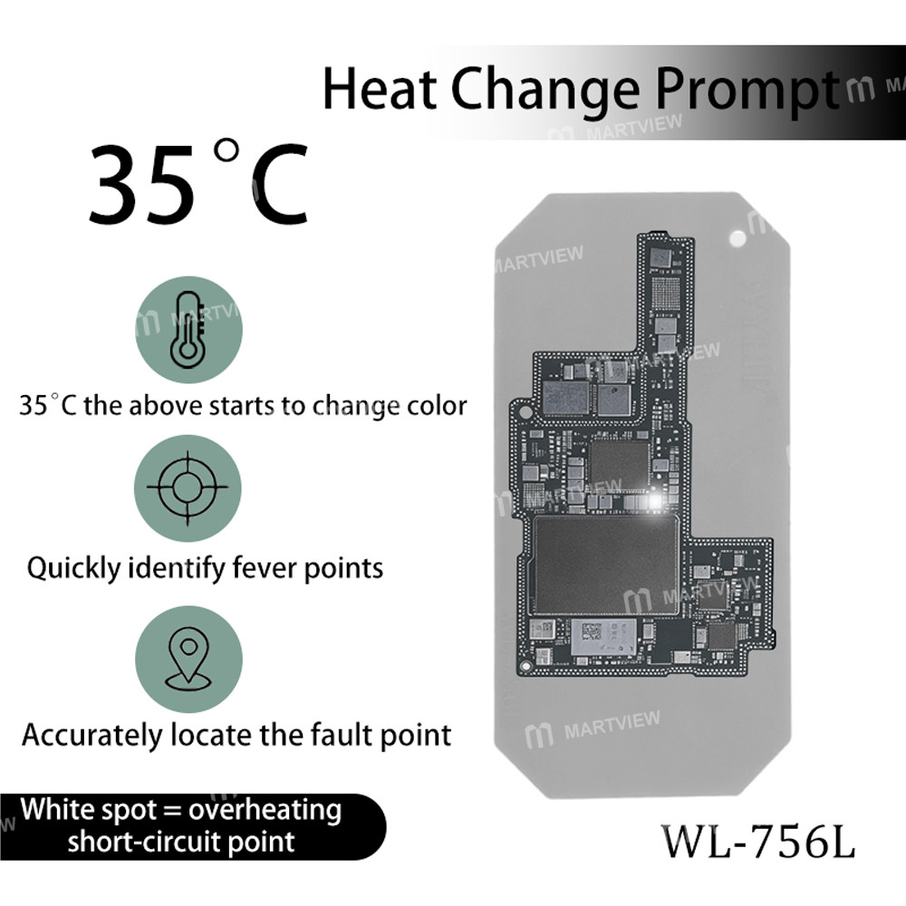 wylie wl-756l-phone-motherboard-fault-locator-detection-pad-35c-color-change-indicator-4