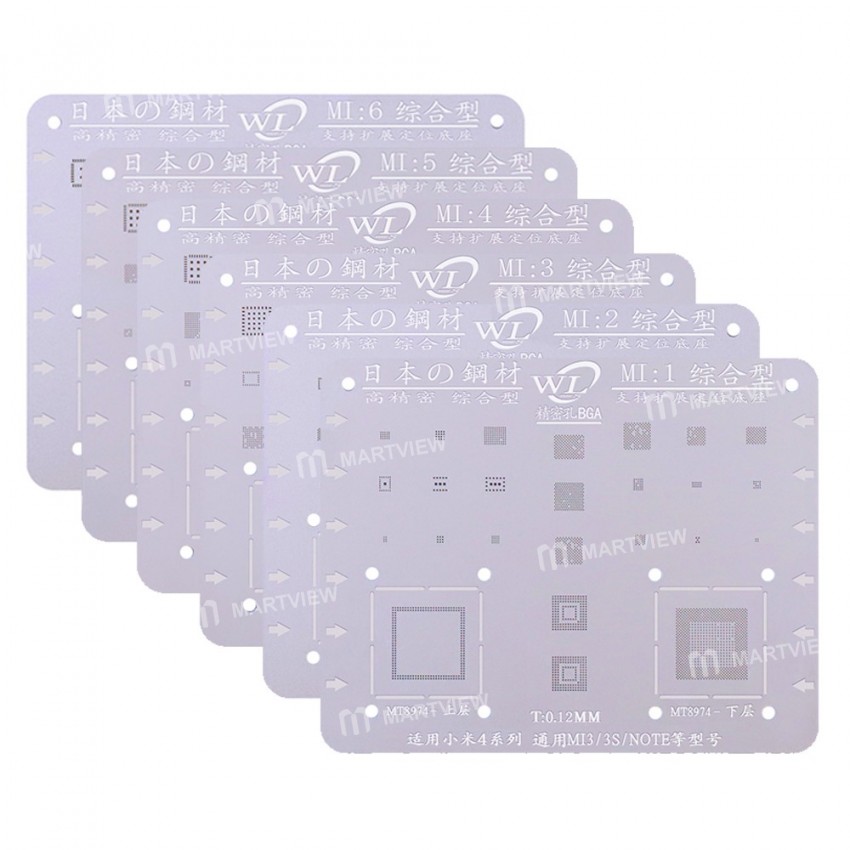 WL Multi-Function BGA Reballing Stencil Plant Tin Steel Net for Xiaomi