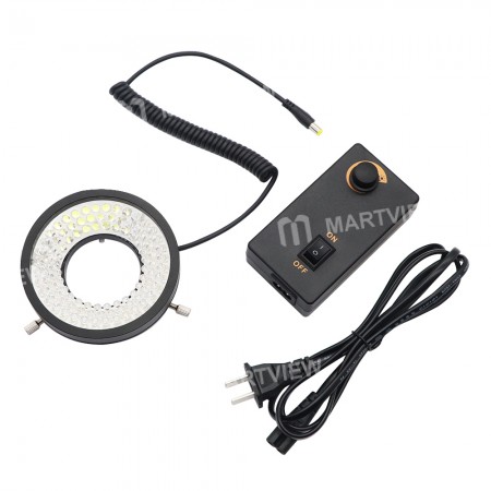 Adjustable 96 LED Microscope Ring Illuminator Lamp with Adapter with AC Power Adapter