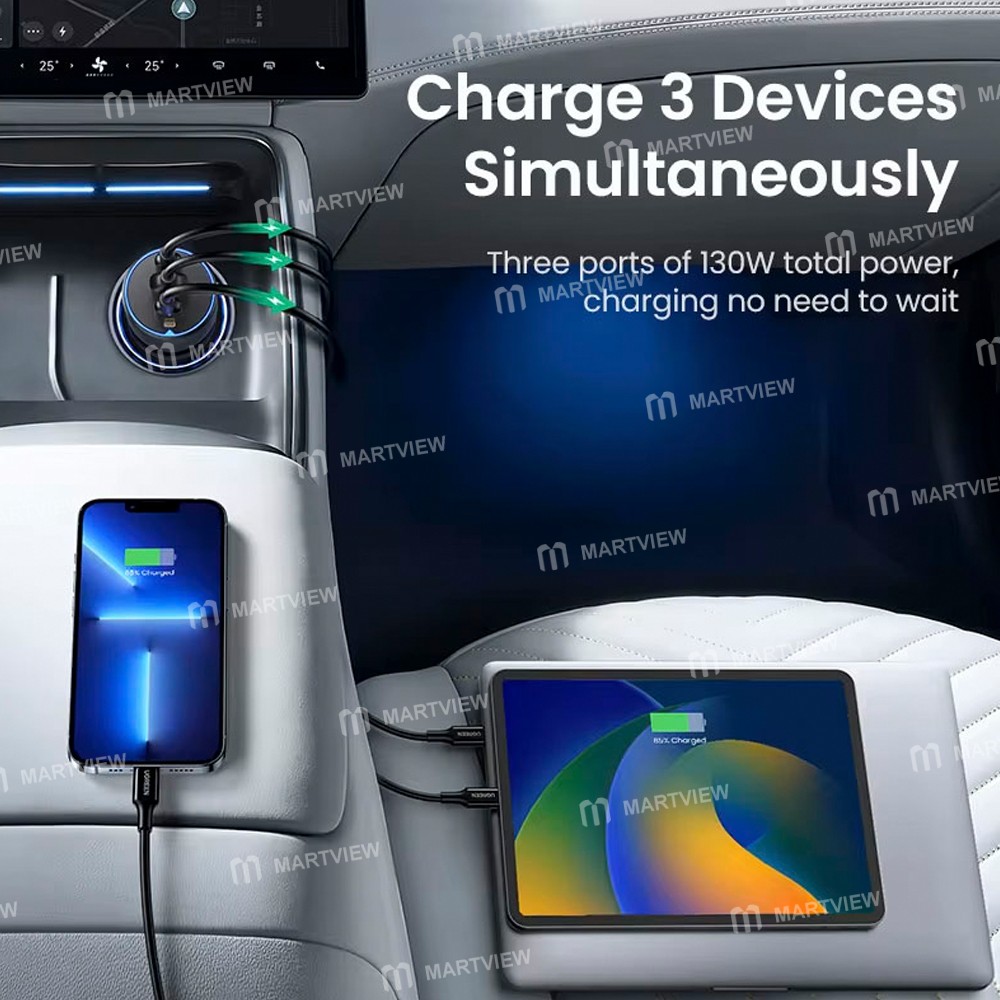 ugreen 130w-3-port-super-fast-charger-car-charger-compatible-multiple-protocols-6