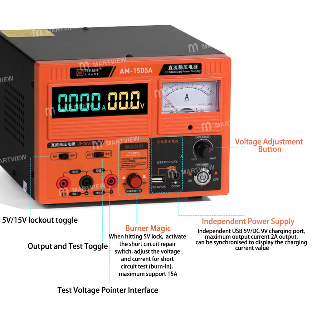 amaoe am-1505a-15v-5a-dc-regulated-digital-display-power-supply-with-pointer-ammeter-6