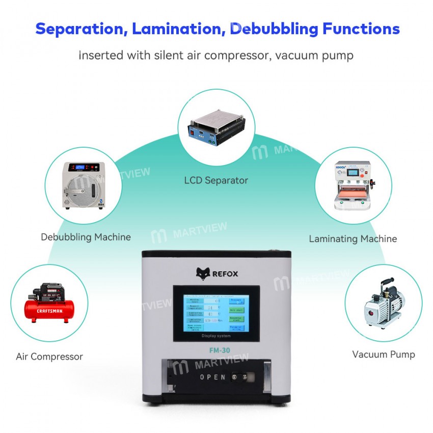 refox fm-30-3-in-1-lcd-laminating-separating-bubble-remover-machine-built-in-vacuum-pump-4
