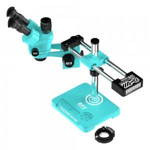 RF4 RF-FO33E (6555) 6.5-55X Synchronous Zoom Trinocular Stereo Microscope with Large Double Arm Base