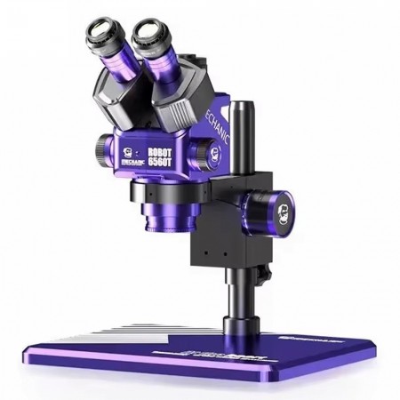Mechanic Robot 6560T 6.5-60X Trinocular Microscope with Aluminum Alloy Big Base