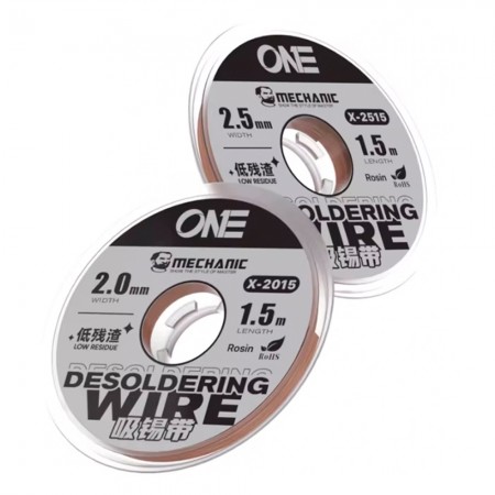 Mechanic ONE Series 1.5M Low Residue Desoldering Wick for Motherboard IC Chip Cleaning - 5Pcs