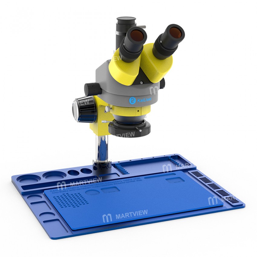 Kailiwei K20H 7X-45X Trinocular Microscope with Multifunctional Aluminium Alloy Repair Mat