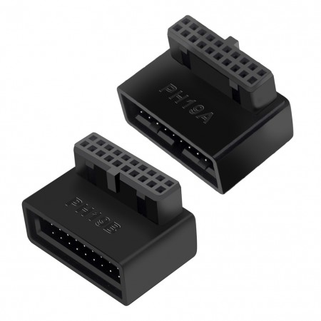 USB 3.0 19P / 20P 90-Degree Computer Motherboard Header Adapter