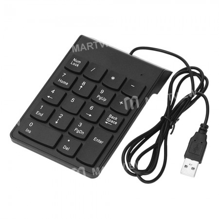 Portable 18 Keys USB Wired Driver-free Mini Digital Keyboard for Desktop Laptop