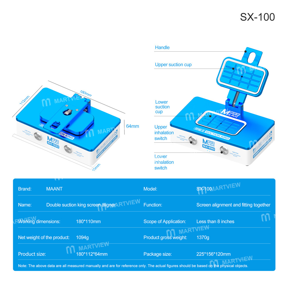 maant sx-100-8-inch-double-suction-king-screen-aligner-for-screen-alignment-and-fitting-together-9