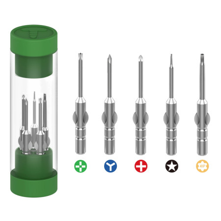 2uul SD25 IP TUNEKIT 5 5-in-1 4mm Magnetic Screwdriver Bits Set for iPhone Repair