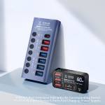 qianli k367h-7-port-extension-hub-with-p605s-60w-5-ports-digits-display-fast-charger-13