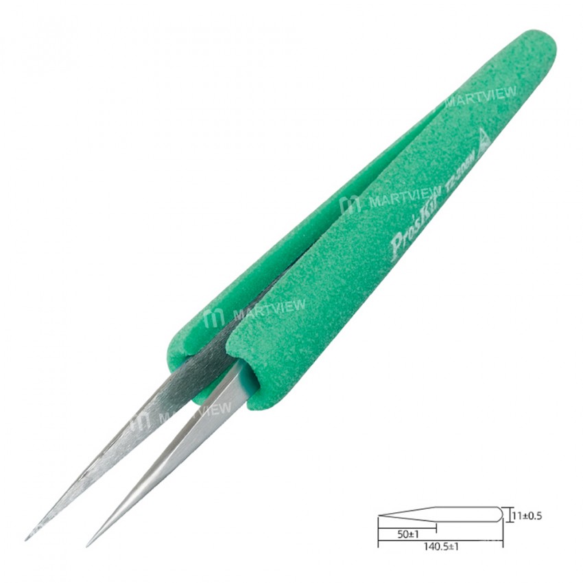 proskit antimagnetic-non-slip-precision-electroplate-tweezers-8