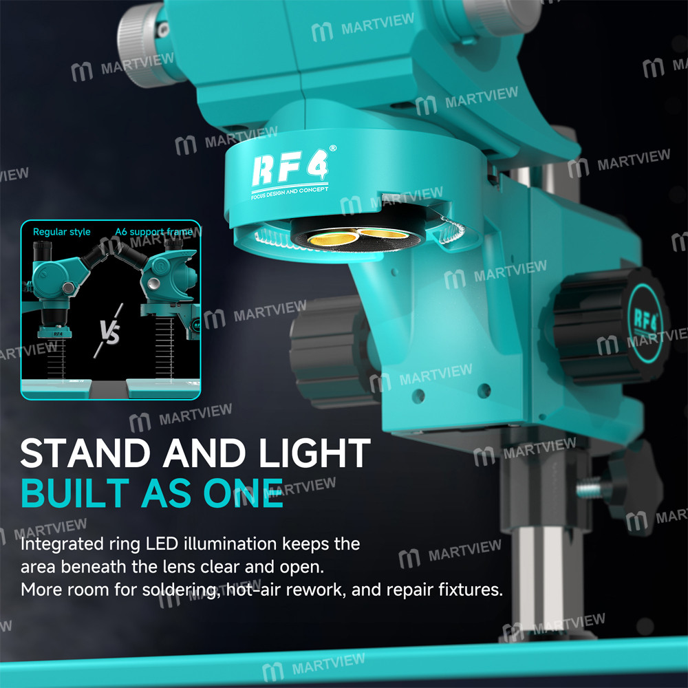 rf4 spx-a6-62x-60x-trinocular-zoom-stereo-microscope-with-rf-a6-2-in-1-integrated-light-source-brack