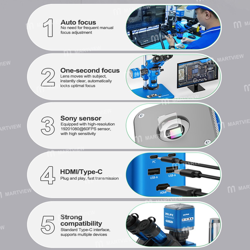 relife mc3-pro-auto-focus-hdmi-usb-digital-1080p-hd-microscope-camera-7