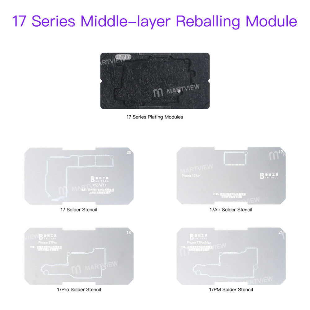 lb tool-f20-max-motherboard-middle-layer-bga-reballing-stencil-tin-plating-platform-for-iphone-11-17