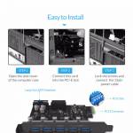 Orico PVU3-5O2I USB3.0 5-Port PCI-E Dual Chip High-Speed Expansion Card with 20 Pin Slot