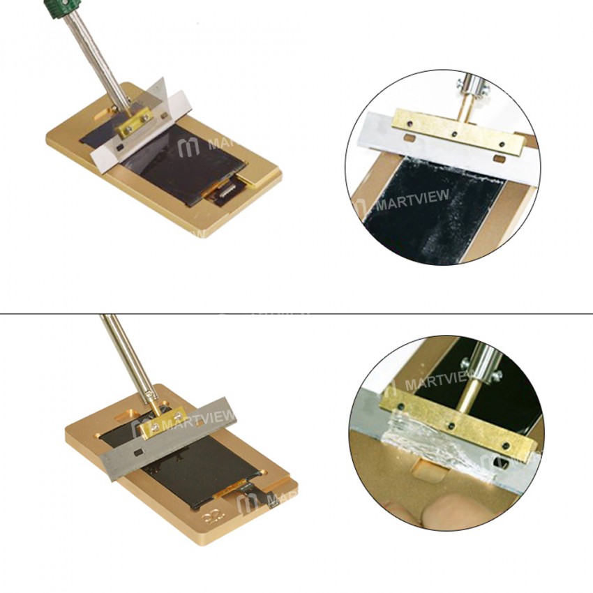 30 / 40 / 60W Short T-type Solder Iron Tip with Blade for Remove Cell Phone Screen UV / LOCA Glue