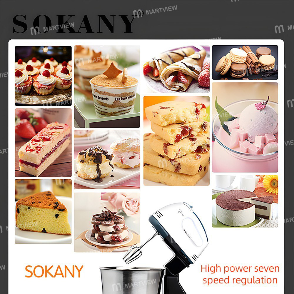 sokany 6620-electric-stand-mixer-176-quart-250w-7-speeds-portable-with-dough-hook-for-daily-kitchen-