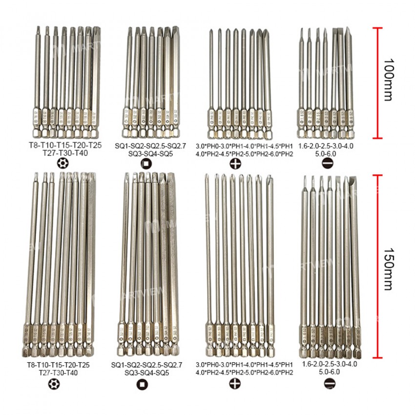 1 / 4-inch Long Shank Hex Magnetic Screwdriver Bits Set for Electric Screwdriver- 30 Pcs