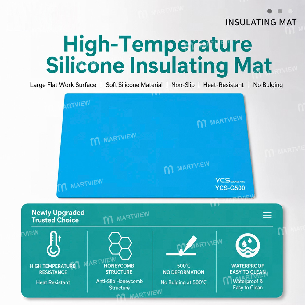 ycs g500-35x50cm-heat-resistant-anti-corrosion-silicone-mat-for-soldering-repair-2