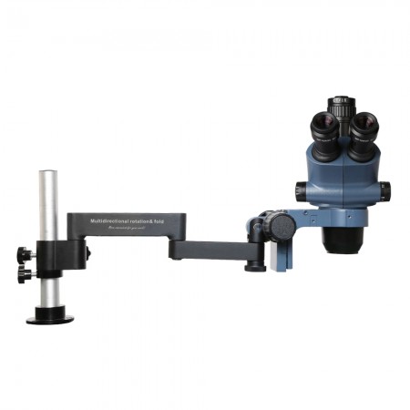 Kaisi KS-36565MRS 6.5-65X Synchronous Zoom Trinocular Microscope with MRS-1 Rotating Folding Bracket