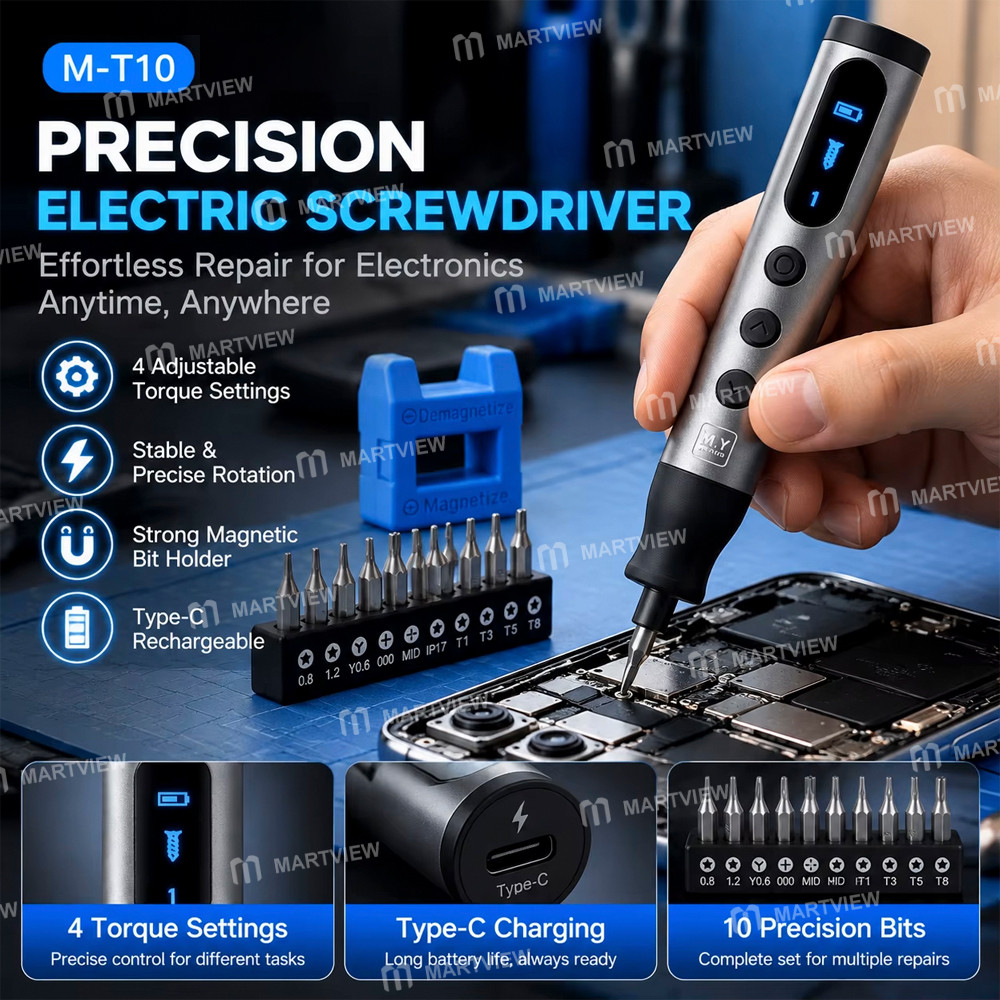 mryang m-t10-adjustable-torque-electric-screwdriver-with-10pcs-s2-bits-for-mobile-phone-repair-2