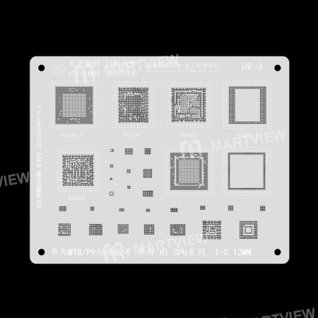 MiJing HI3660 HI6250 HI6620 CPU Reballing Stencil Plant Tin Steel Net for Huawei Mate8 / P9