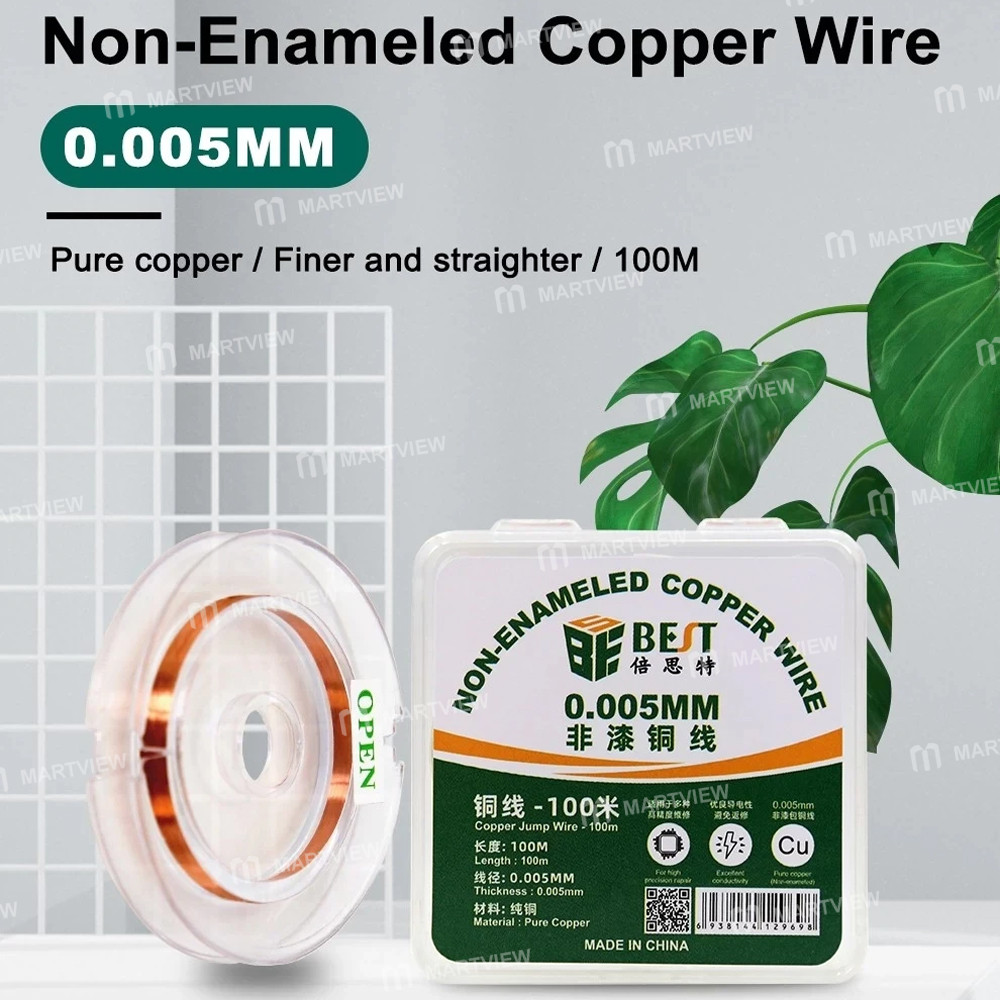 bst 069-0005mm-100m-ultra-fine-non-enameled-copper-cpu-sedicated-flying-wire-for-pcb-repair-4