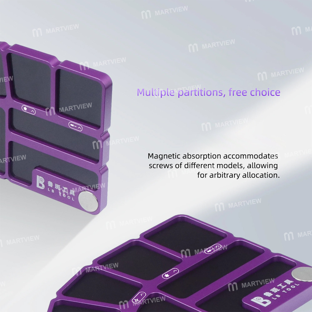 lb tool-sst-1-sector-9-compartment-aluminum-alloy-screw-magnetic-storage-tray-5
