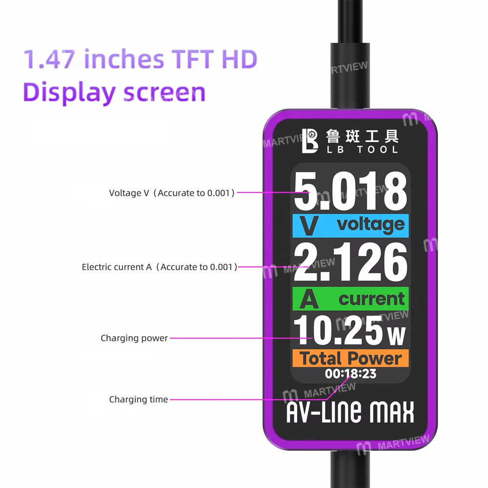 lb tool-avline-max-c-to-c-intelligent-digital-display-data-cable-for-phone-laptop-fault-diagnostics-