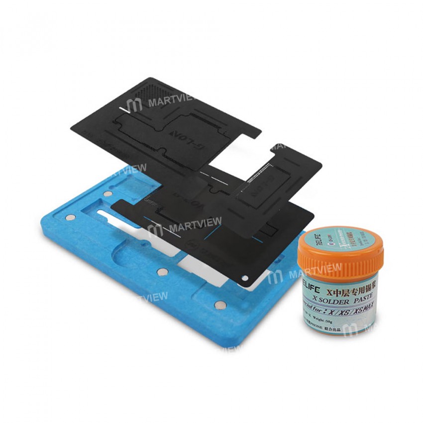 G-LON SS-032 Middle Layer BGA Reballing Fixture with Special Solder Paste for iPhone X / Xs / Xs Max