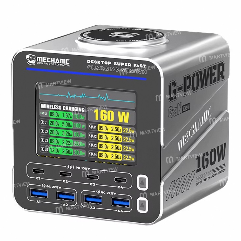 mechanic g-power-115w-160w-8-port-gan-desktop-charging-station-with-15w-wireless-charging-2