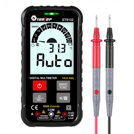 Tooltop ET8132 Portable Intelligent Auto Identification Burn-Proof Multimeter