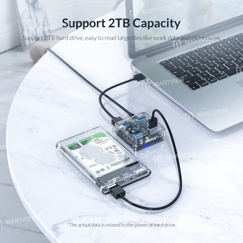 Orico MH4U-U3 4 Ports Transparent HUB USB3.0 Splitter