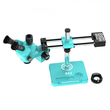 RF4 RF-FO33G (6555Pro Max) 6.5-55X Synchronous Zoom Trinocular Stereo Microscope with Large Double Arm Base