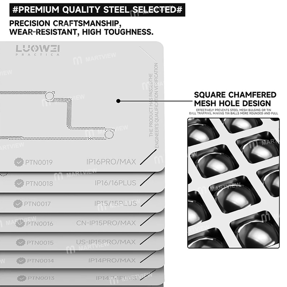 luowei lw-pt01-motherboard-middle-layer-planting-tin-platform-set-for-iphone-x-to-16pro-max-11