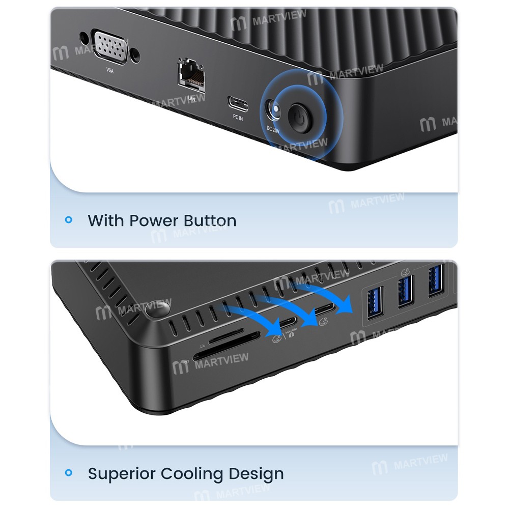 orico dka19-19-in-1-5gbps-type-c-hdmi-vga-rj45-sdtf-headphone-desktop-docking-station-13