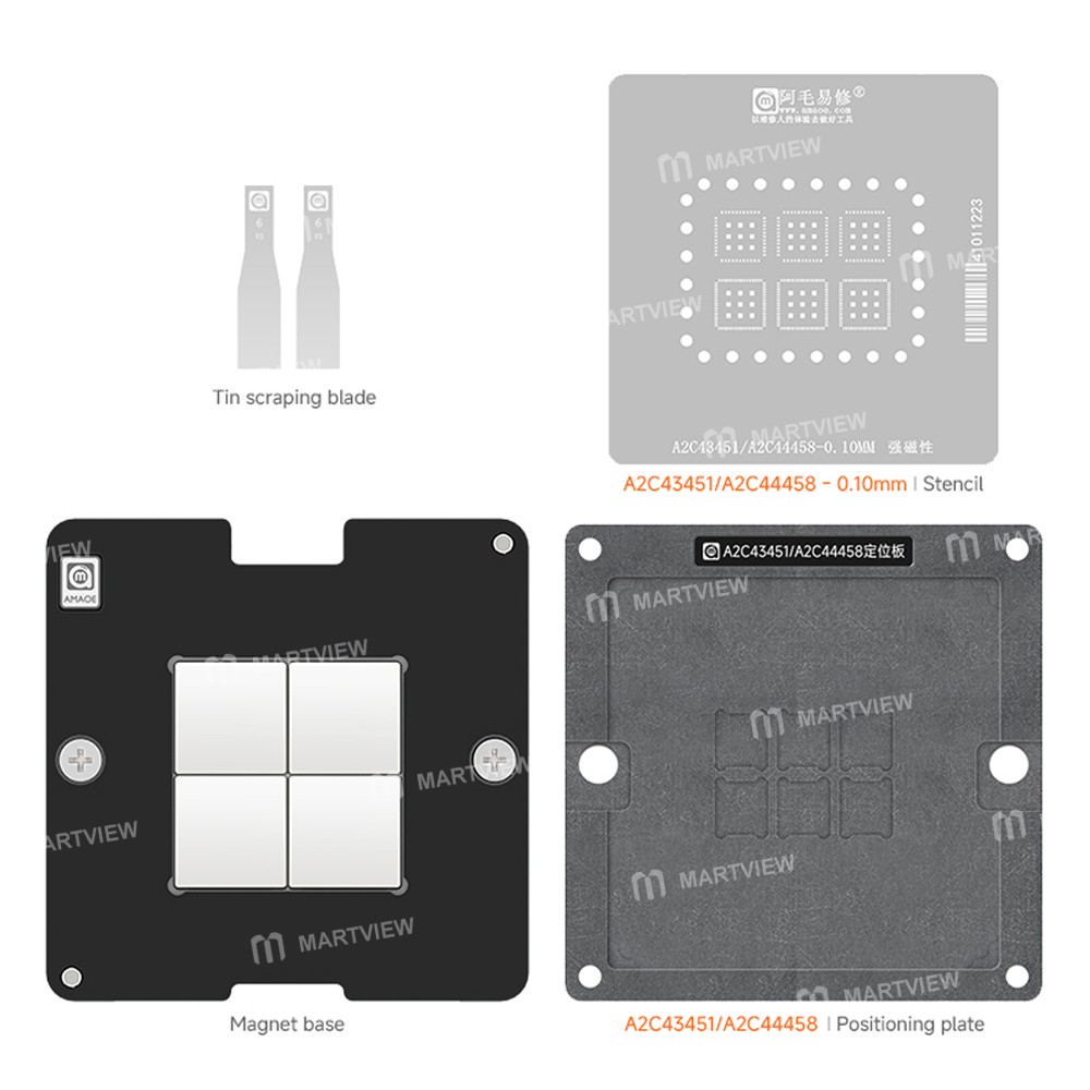 amaoe a2c43451-a2c44458-automotive-computer-driver-ic-chip-bga-reballing-stencil-platform-set-2