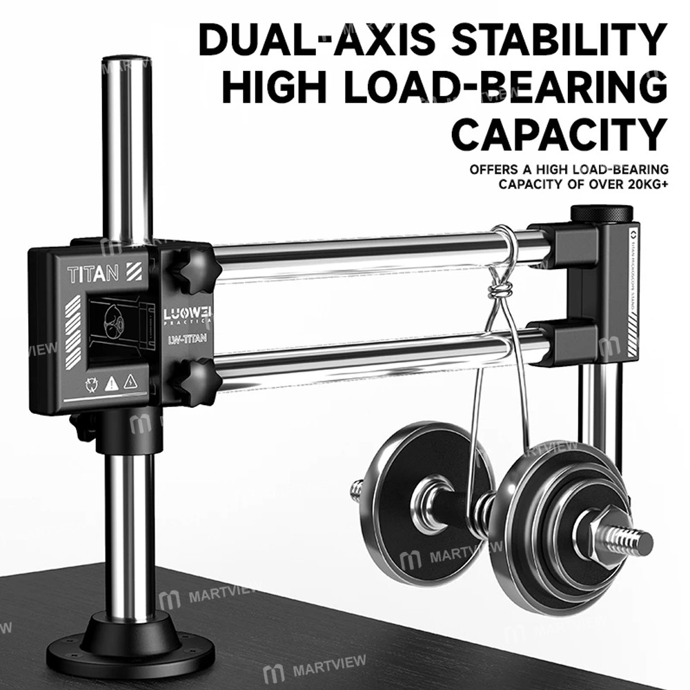 luowei lw-gk02-titan-360-degree-rotating-lift-microscope-universal-dual-axis-swing-arm-stand-5