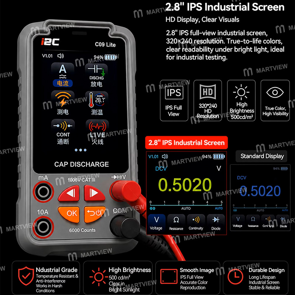 i2c c09-lite-full-auto-industrial-multimeter-supports-capacitive-discharge-live-screen-mirroring-10