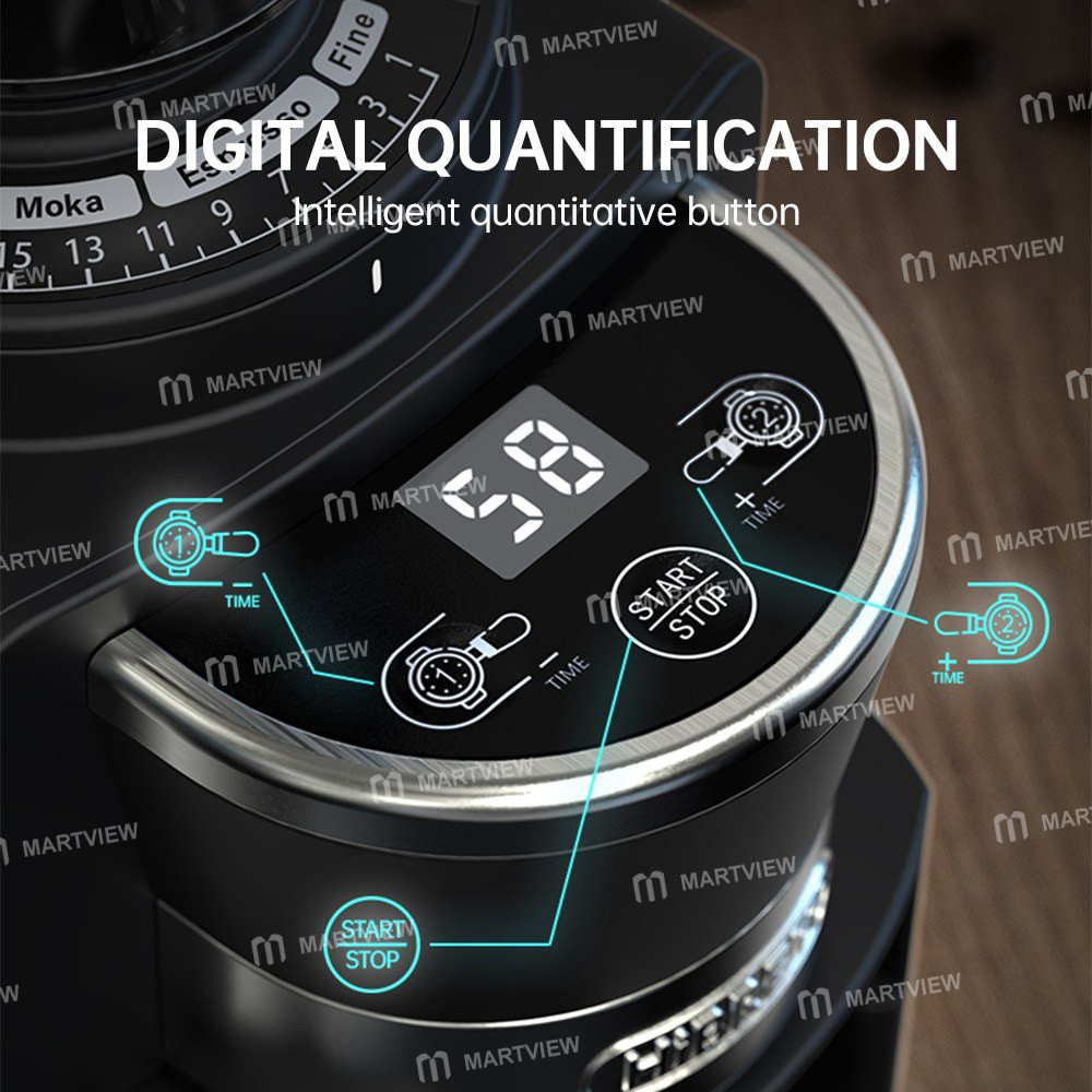 hibrew g3a-coffee-grinder-40mm-conical-burr-air-blower-31-gear-scale-memory-antistatic-manual-auto-v