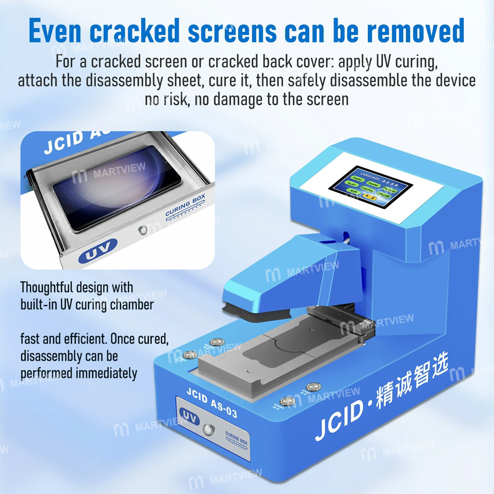 jcid as-03-fully-smart-automatic-screen-removal-machine-with-uv-curing-for-flat-curved-foldable-scre