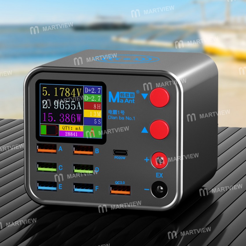 MaAnt DianBa No.1 Multi-function 8-Port PD Charger for Mobile Phone Current Data Line Detection