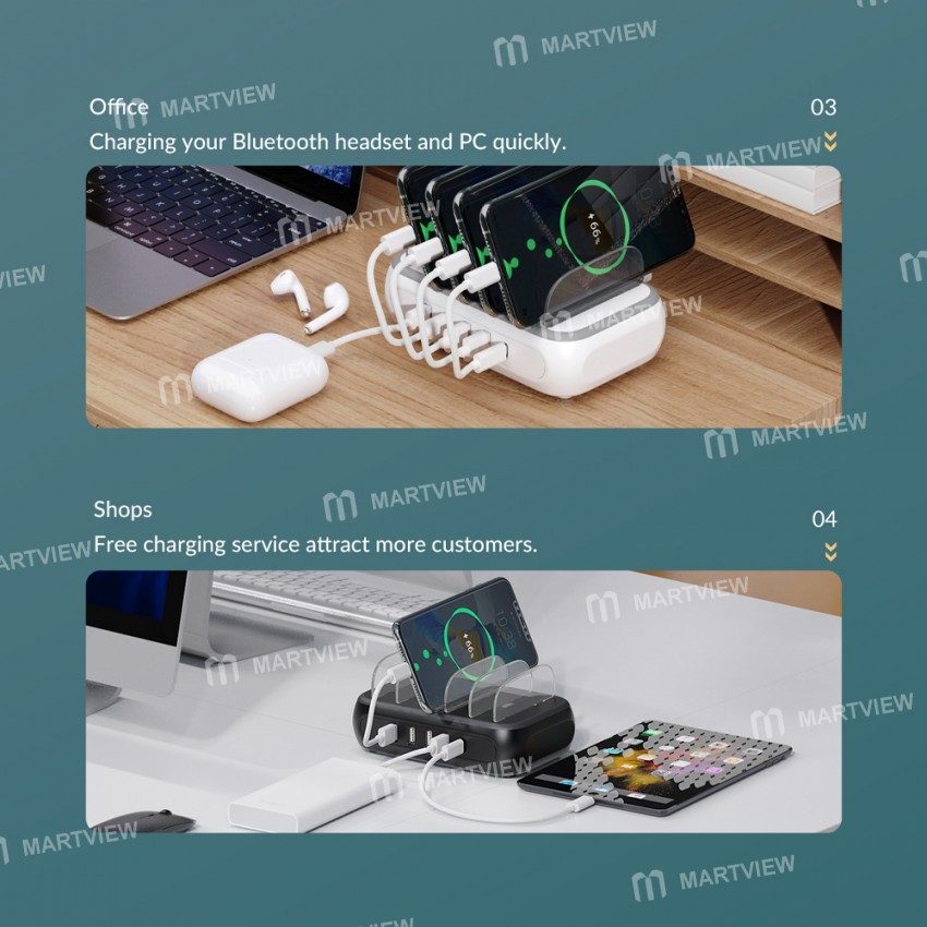 Orico APD-4U1C Type-C 5 Ports Charging Station with Phone Stand for iPhone / Android Phone / Earphon