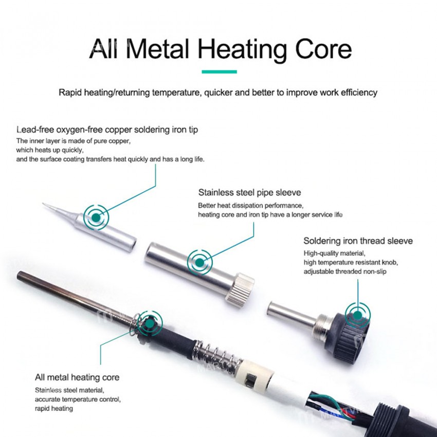 Quick 8786D+ 2-in-1 Soldering Iron Hot Air Gun Lead-free Smart Digital Display Rework Station