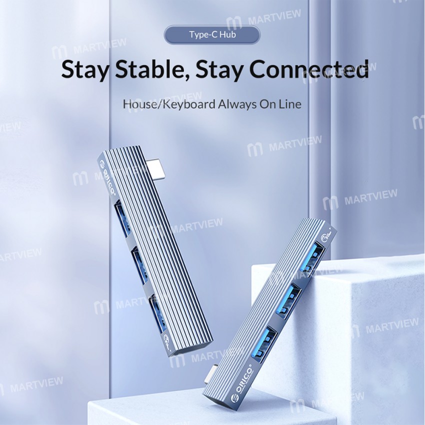 Orico AH-W13 Aluminum High-speed Mini Type-C to USB 3.0 HUB for Computer / Laptop / Tablet