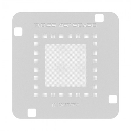 Martview RB-03 P:0.35 45-degrees 50x50 Universal BGA ICs Reballing Stencil Net