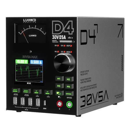 Luowei D4 30V / 5A Four-Channel Storage High-Frequency Output Curved Color Screen DC Power Supply
